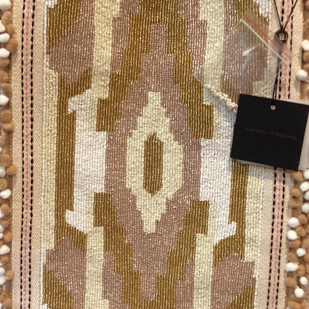 America & Beyond Wild Nights Snake Skin Hand Beaded Large Tote/Beach/Travel Fab - Picture 4 of 13